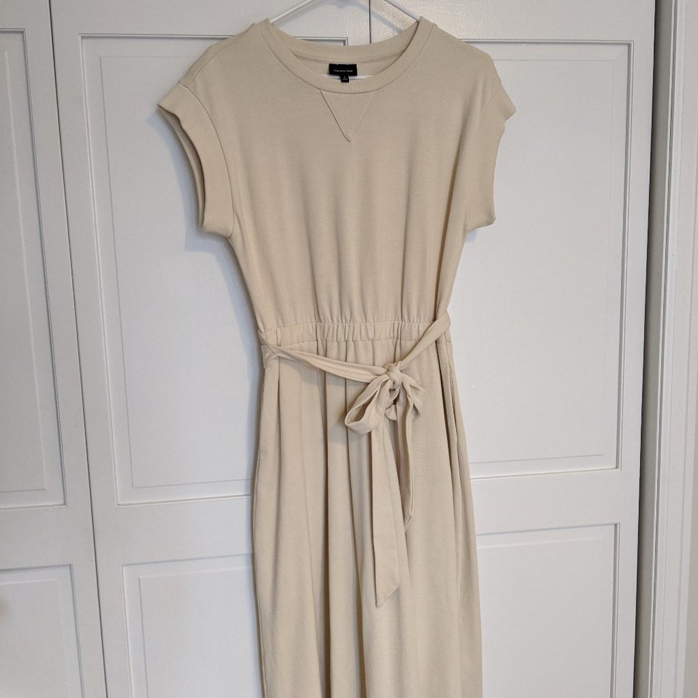 A New Day Cream Midi Tie Dress Small